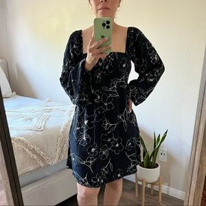 Billabong black floral print dress